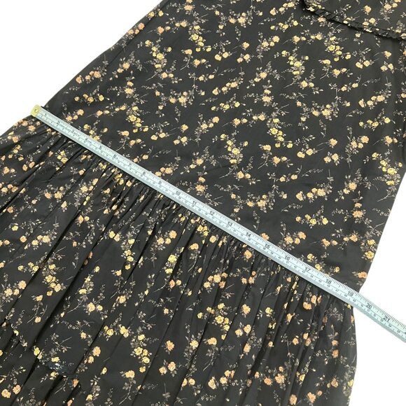 The Vampires Wife Earl Floral Ruffle Layered Midi Dress Black US 6 UK 10 - Picture 14 of 16